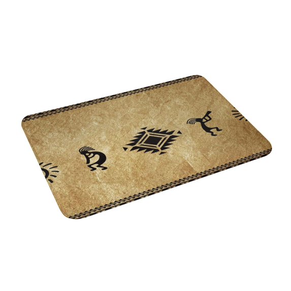 Vintage Native American Southwestrn Indian Tribal Retro Brown Black Soft Home Office Door Bathroom Mat/Bath Rugs 16"x24"