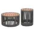 thumbnail image 4 of Noble House 2-Piece Outdoor Round Table Set for Patio Poolside,26" Coffee Table & 15" Side Table with Teak Look Acacia Wood & Grey Rope,Grey+Teak, 4 of 9
