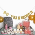 thumbnail image 2 of 1 Pieza 70,60,80 Amorado de Arpillera de Color Dorado para Cumple Paquete - otros + Golden 60 yotijar Aniversario cumpleaños banner, 2 of 10