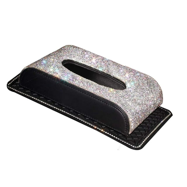 Caja de pañuelos con soporte para almacenamiento, decoración para el hogar, caja de papel con bombeo brillante, papel higiénico Con Alfombrilla Antideslizante