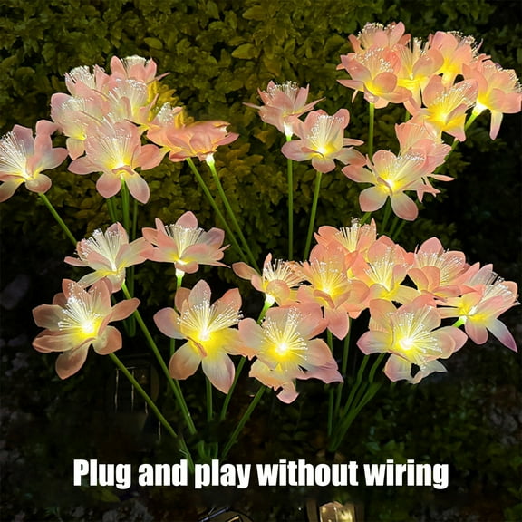 Solar Garden Stake Lights, LED Firefly Flower Blossom Outdoor Lighting with Auto On/Off, Solar Powered Decorative Patio Lights for Pathway Yard Garden Decor