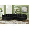 thumbnail image 5 of Meridian Furniture Tremblay Black Velvet Modular Sectional, 5 of 14