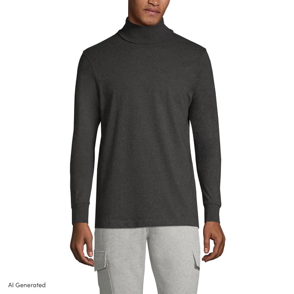 Lands' End Men's Super-T Cotton Turtleneck