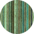 thumbnail image 1 of Ahgly Company Indoor Round Abstract Light Blue Modern Area Rugs, 6' Round, 1 of 4