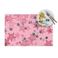 thumbnail image 4 of YFYANG Washable Heat-Resistant Placemats, 70% PVC/30% Polyester, Retro Pink Stars Kitchen Table Mat, 12" x 18" 1 Pcs, 4 of 6
