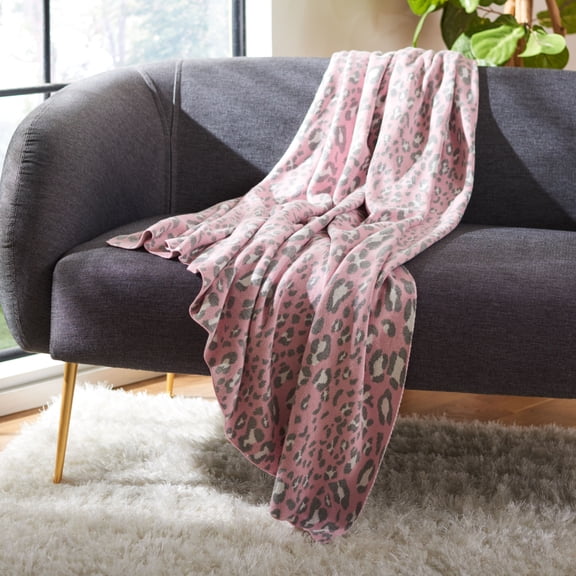 SAFAVIEH Gwynn Throw Blanket Pink / Black