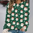 thumbnail image 2 of Craaazy Christmas Sweatshirts For Women Snowflake Printing Christmas Trees With Lights Printed Santa Graphic Long Sleeve Tops Gifts, 2 of 6