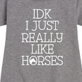 thumbnail image 3 of Instant Message - Idk I Like Horses - Toddler & Youth Girls Fleece Dress, 3 of 6