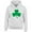 White, variant on Big Irish Clover Printed Design Hoodie Long Sleeve Sweatshirt Soft and Comfy Hoodie, Lightweight Hoodie Irish Green Sweatshirt Small