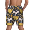 thumbnail image 3 of Kdxio Mouse Cheese Print Men's Swim Trunks with Compression Liner 7 Inch Inseam Quick Dry Swim Shorts, 3 of 7