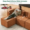 thumbnail image 4 of BEHOST 102.5" Modular Sectional Sofa for Apartment, L Shaped Living Room Couch, No Assembly Required, Rust Red, 4 of 9