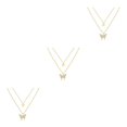 thumbnail image 3 of Qarigey Collar de borlas de mariposas brillantes para mujeres elaborado con mano de obra fina joyería de boda oro Type1 NO1, 3 of 6