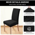 thumbnail image 4 of 4 piezas Fundas para sillas (negras), funda elástica para silla de comedor, protector de silla moderno, lavable para decoración, fiestas, banquetes, oficina, hotel, 4 of 5