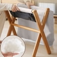 thumbnail image 3 of GIRACOA Folding Wooden Footrest Stool – Padded Collapsible Small Ottoman, Portable Foot Rest for Couch & Sofa, Grey, Ideal for Living Room & Bedroom, 3 of 7