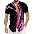 thumbnail image 1 of Men'S Casual Short Sleeved Shirt, Men'S Standing Collar Fashionable Button Up ShirtL, 1 of 4