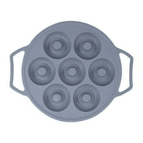 Tunhigl 7-Cavity Double Ears Baking Tray - High Temperature Food Grade Non-Stick Donut Pan for Easy Baking & Quick Cleanup Gray