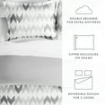 thumbnail image 3 of Noble Linens Gray Reversible Chevron Sleep Print 3-Piece Duvet Cover Set, Full/Queen, 3 of 11