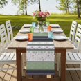 thumbnail image 4 of Table Runners 36 Inches Long Dress Scarves, Green Stripes Abstract Farmhouse Kitchen/Dining Table Runner, Short Coffee Tablerunners, Geometric Spring Flowers Rustic 13x36 Inch, 4 of 9