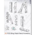 thumbnail image 2 of Luniquz 11 Packs Decorative Accessories Compatible with Apple Watch Band Charms 41/40/ 38/ 42/44/ 45/49mm Women, Stainless Steel Bling Metal Bracelet Accessories for iWatch Series 8 SE 7 6 5 4 3 2 1, 2 of 7