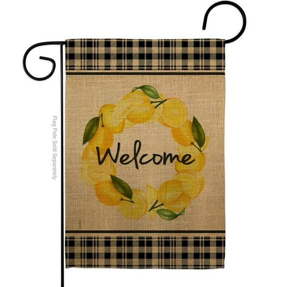 USA Decoration G170025-BO Lemon Wreath Food Fruit 13 x 18.5 in. Double-Sided Decorative Vertical Garden Flags for House Decoration Banner Yard Gift