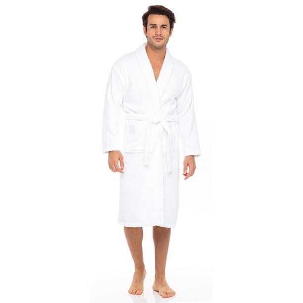SKYLINEWEARS Men’s Robe Terry Cotton Bathrobe Shawl Collar Shower Bath