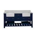 thumbnail image 2 of Charlotte 72" Farmhouse Bathroom Vanity with Royal Blue Cabinet and Engineered Carrara Top, 2 of 5
