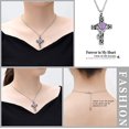 thumbnail image 3 of Cremation Jewelry Cross Urn Necklaces for Ashes for Women for Men, Retro Cross Memorial Keepsake Urn Pendant with Heart Shape Crystal, 3 of 3