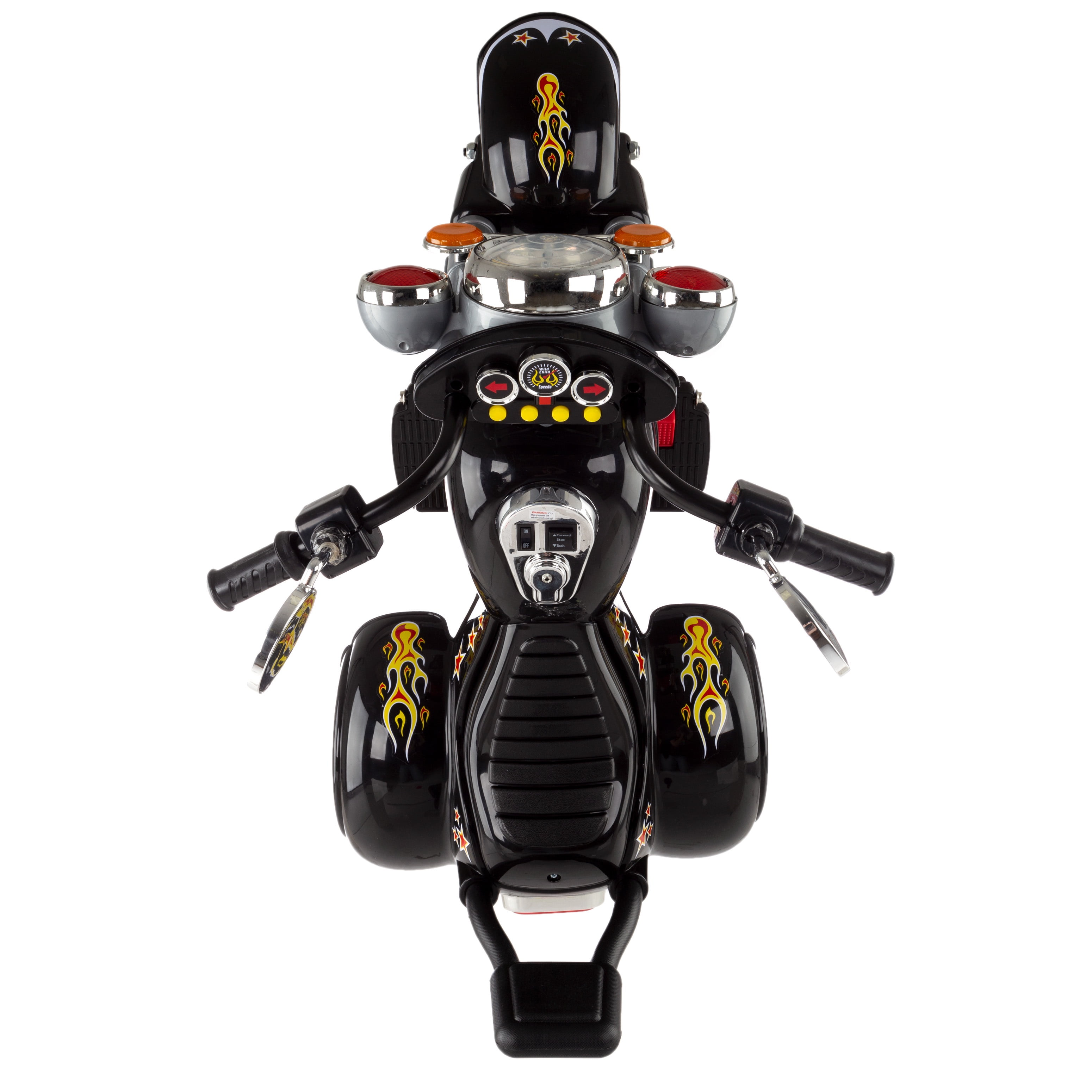 Lil' Rider Ride-On Electric Motorcycle for Kids with Flame Decals (Black)