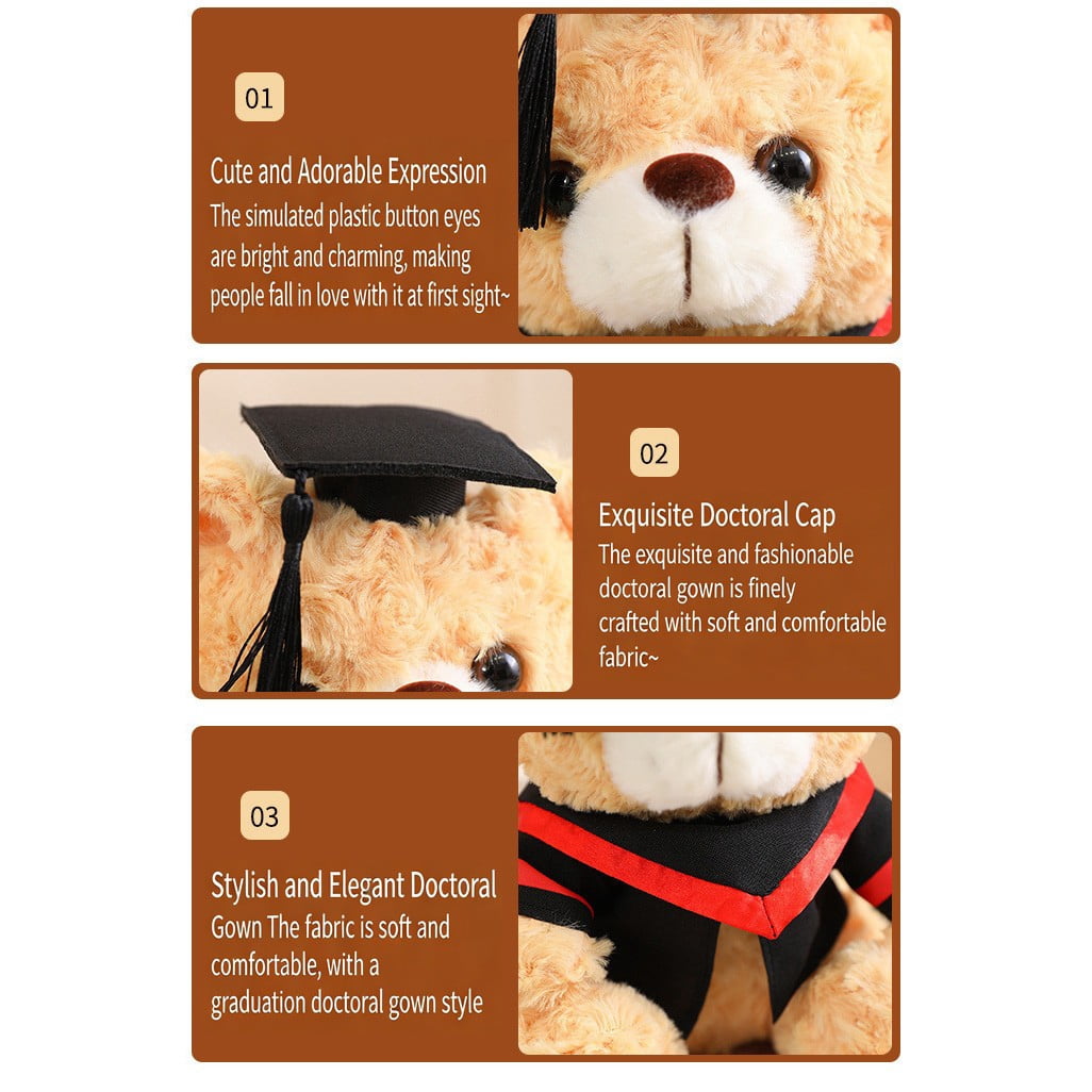 Aurorax Graduation Decorations 2026 Graduation Gifts for Him/Her Cap and Gown Class of 2026 Teddy Bear Graduation Stuffed Animals