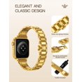 thumbnail image 3 of Wearlizer Gold Silver Stainless Steel Watch Band Compatible with Apple Watch Bands 38/40/41/42/44/45/46/49mm Women Metal Strap for Iwatch Series 11/10/9/8/7/6/5/4/3/SE/Ultra, 3 of 6