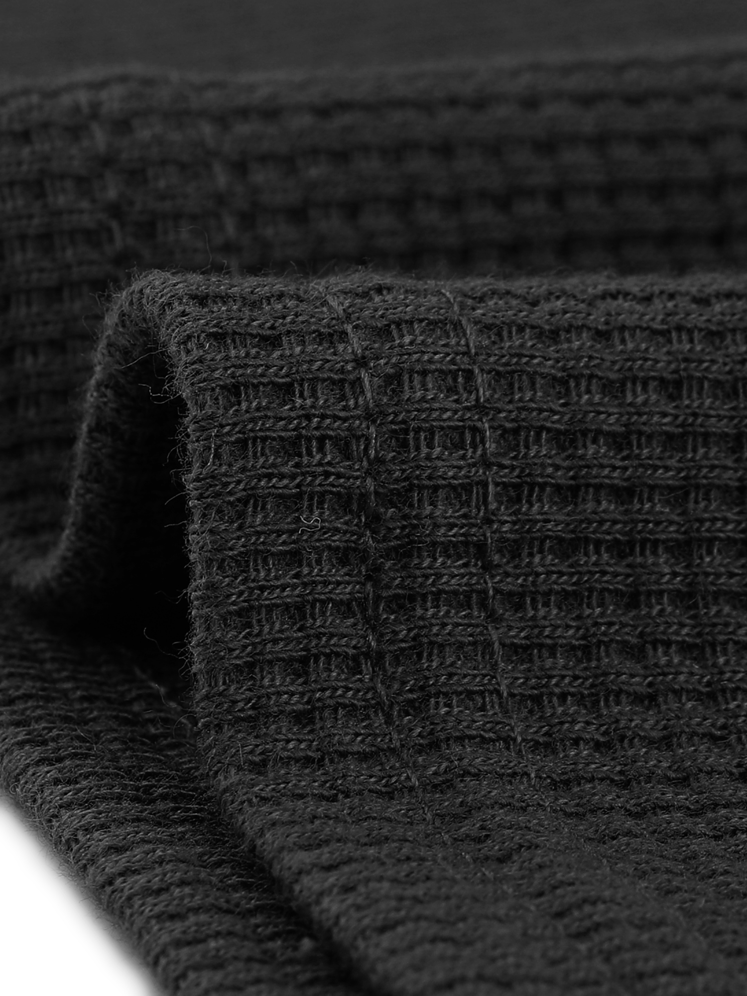 DARING DIVA Women's Pajama Set Waffle Knit Lounge Long Sleeve L Black