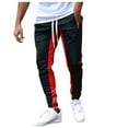 thumbnail image 2 of Men's Spring and Fall Sports Fitness Solid Color Trousers, Loose Running Casual Large Size Sweatpants with Ankle Zipper for Athletic Wear,Red,M, 2 of 4