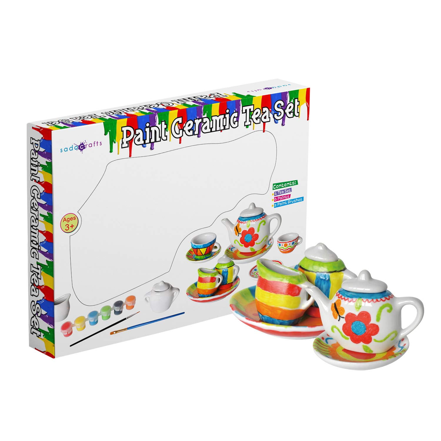 paint a ceramic tea set