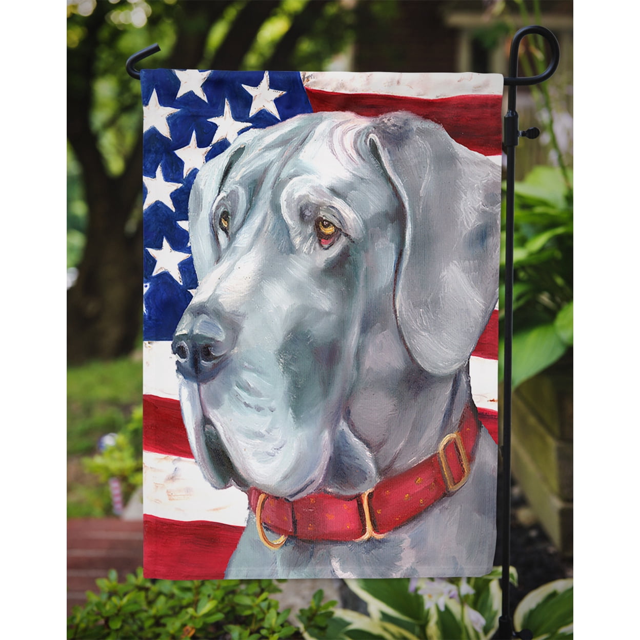 Carolines Treasures LH9542GF Great Dane USA Patriotic American Flag Garden Flag Garden Size multicolor