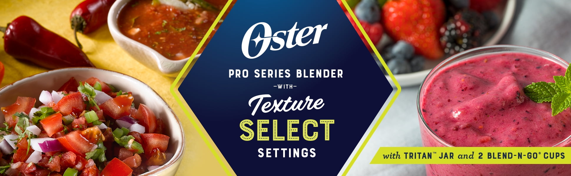 Oster Pro® Blender with Texture Select Settings, 2 Blend-N-Go Cups