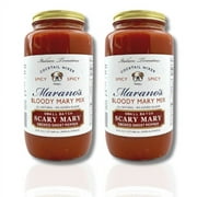 Marano's Small Batch Premium Bloody Mary Mixer, Scary Mary, 32 oz. (Pack of 2) - No Added Sugar, Water, Paste - Gluten Free, Non-GMO, Paleo/Keto Friendly. Made with 100% Italian Tomatoes.
