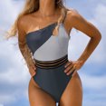 thumbnail image 3 of LEEy-world Womens One Piece Swimsuits Women's One Piece Swimsuit Plunge Neckline Cutout Criss Cross Bathing Suit Blue,M, 3 of 4
