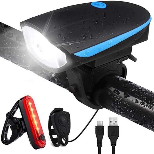 Luz LED para bicicleta recargable por USB, delantera y trasera, resistente al agua, para ciclismo, ciclismo de montaña, bicicletas y bicicletas eléctricas.
