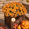 thumbnail image 4 of AcerichFad Artificial Fall Flowers Outdoor, 6 Bundles Fake Daisy Fake Mums Silk Flowers Plants Fall Decoration for Home Indoor Outside Porch Cemetery Patio Autumn Decor, Orange, 4 of 9