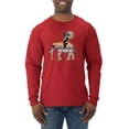 thumbnail image 2 of Wild Bobby, Cute Colorful Elephant Squirrel Mosaic, Animal Lover, Men Long Sleeve Shirt, Red, 3X-Large, 2 of 4