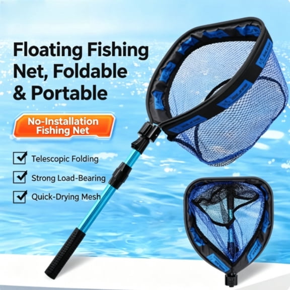SANLIKE Collapsible Fishing Nets Floating Fishing Net for Fish Fishing Landing Net with Telescopic Pole Rubber Coated Landing Net for Freshwater Saltwater 40.82inch