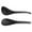 Black, variant on Aloha 1 Set 2Pcs Non-stick Rice Paddles Soup Spoons Multipurpose Serving Spoon (Black)