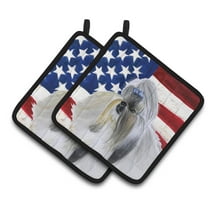 Caroline's Treasures Shih Tzu Patriotic Pair of Pot Holders