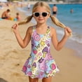 thumbnail image 6 of FOR U DESIGNS Girls One Piece Swimsuit with Skirt Sleeveless Bathing Suit Swimwear Bathing Suit for Kids for 3T-13Y, Butterfly Food, 6 of 7