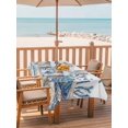 thumbnail image 2 of Outdoor Tablecloth with Umbrella Hole for Patio/Picnic/Party, Blue Turtle Coastal Waterproof Table Cloth Rectangle Table Cover Washable, Beach Coral Nautical Starfish Sea Eucalyptus (60"x 120"), 2 of 8