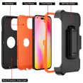 thumbnail image 6 of Xhy iPhone 14 Plus Case with Belt Clip Holster+Privacy Screen+Lens Protector Military Grade Heavy Duty Shockproof Armor Durable Detachable for iPhone 14 Plus 6.7 inch 2022 Phone - Black+Orange, 6 of 11