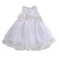thumbnail image 1 of ITFABS Bébé Tenue d'Été, 3D Fleur O-Cou Sans Manches Robe Princesse en Tulle, 1 of 6