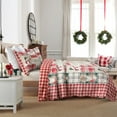 thumbnail image 3 of 3-Piece Plaid Velvet Quilted Oversized Christmas Quilt Set – Cozy Holiday Bedding with Festive Pattern, 3 of 10