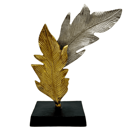 12" Aluminum Decorative Gold Leaf Sculpture