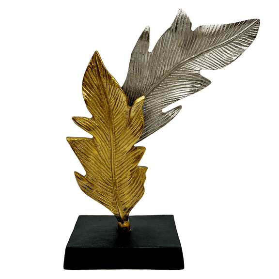 12" Aluminum Decorative Gold Leaf Sculpture